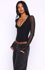 Past Your Prime Long Sleeve Top Black